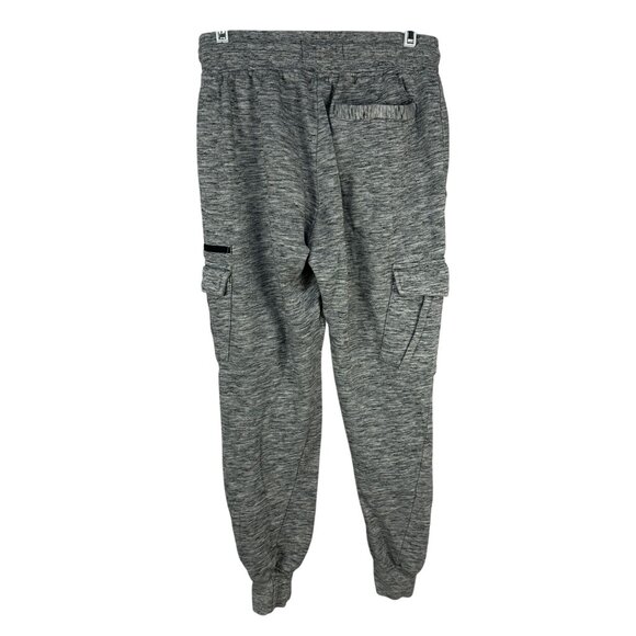 CSG Gray Heather Cargo Jogger Pants Drawstring Waist Mens Small Elastic Cuffs - Picture 3 of 7